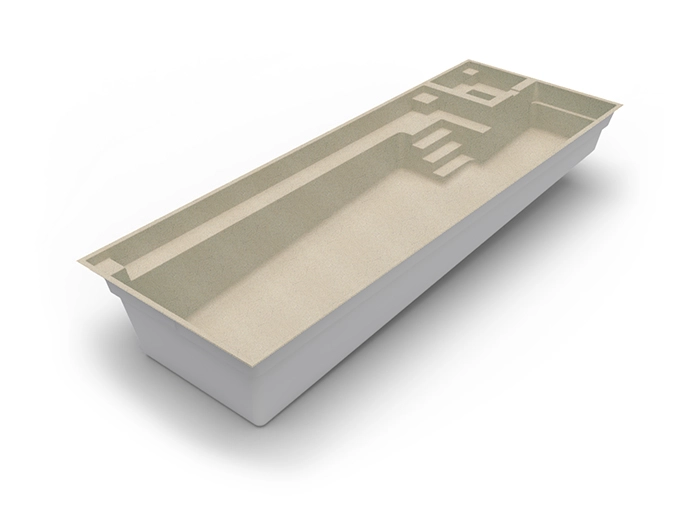 The Retreat in Beach colour: fibreglass swimming pool design by Nexus Pools Australia