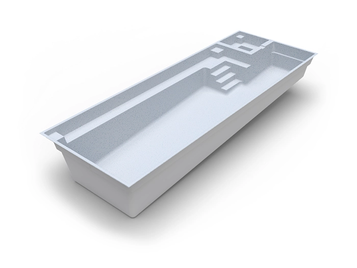 The Retreat in Pearl colour: fibreglass swimming pool design by Nexus Pools Australia