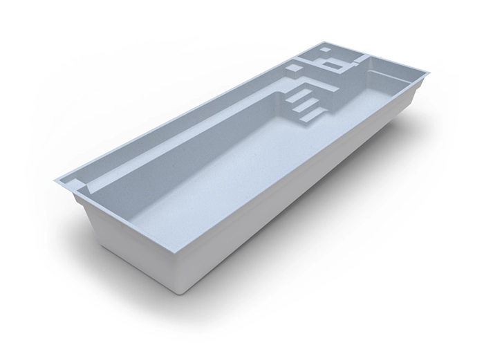 The Retreat in Stardust colour: fibreglass swimming pool design by Nexus Pools Australia