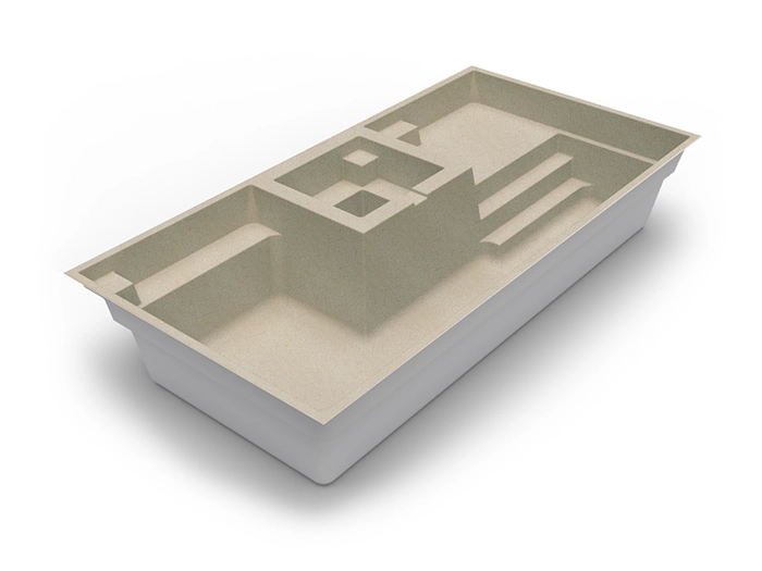 The Muse fibreglass swimming pool design in Beach colour - by Nexus Pools Australia