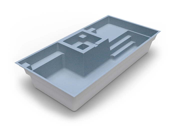 Muse fibreglass swimming pool with spa in Mist colour - by Nexus Pools Australia