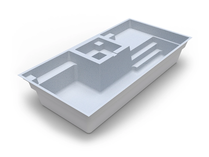 Muse fibreglass swimming pool with spa in Pearl colour - by Nexus Pools Australia