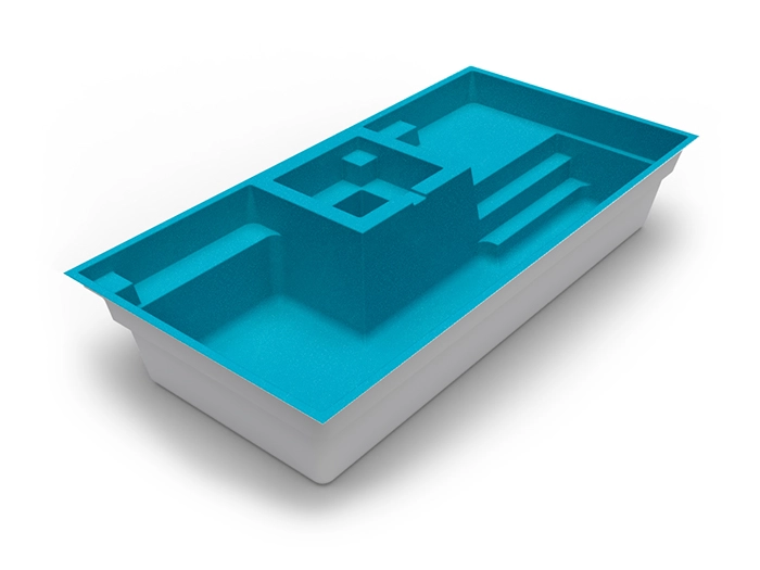 Muse fibreglass swimming pool with spa in Shoreline colour - by Nexus Pools Australia