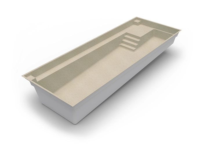 The Unity in Beach colour: fibreglass swimming pool design by Nexus Pools Australia