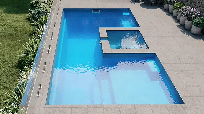 Example of the Muse with spa - fibreglass swimming pool by Nexus