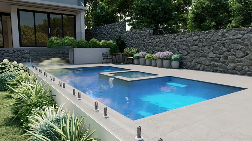 Example of the Muse with spa - fibreglass swimming pool by Nexus