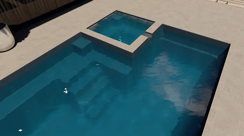 Example of the Retreat fibreglass swimming pool by Nexus