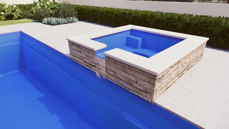 The Haven spa with overflow