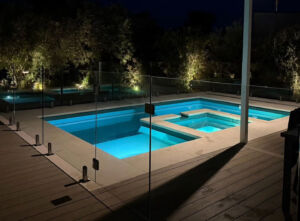 Secure Fencing during a storm small inground pool