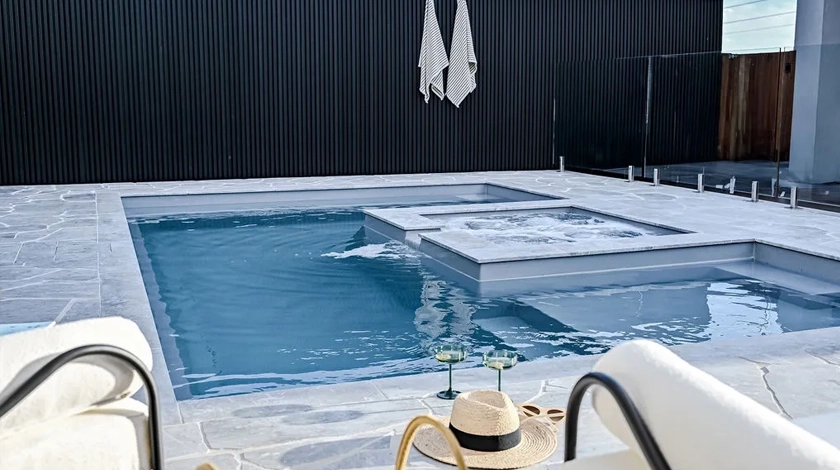 the muse with spa - a fibreglass pool with inbuilt spa