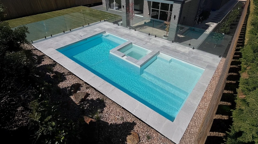 the muse with spa - a fibreglass pool with inbuilt spa