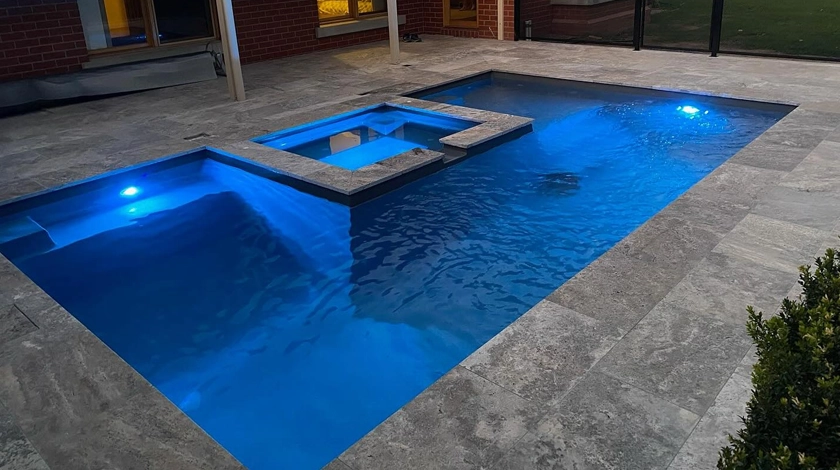 the muse with spa - a fibreglass pool with inbuilt spa