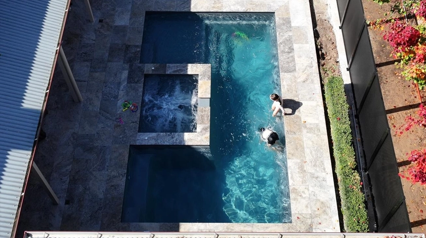 the muse with spa - a fibreglass pool with inbuilt spa