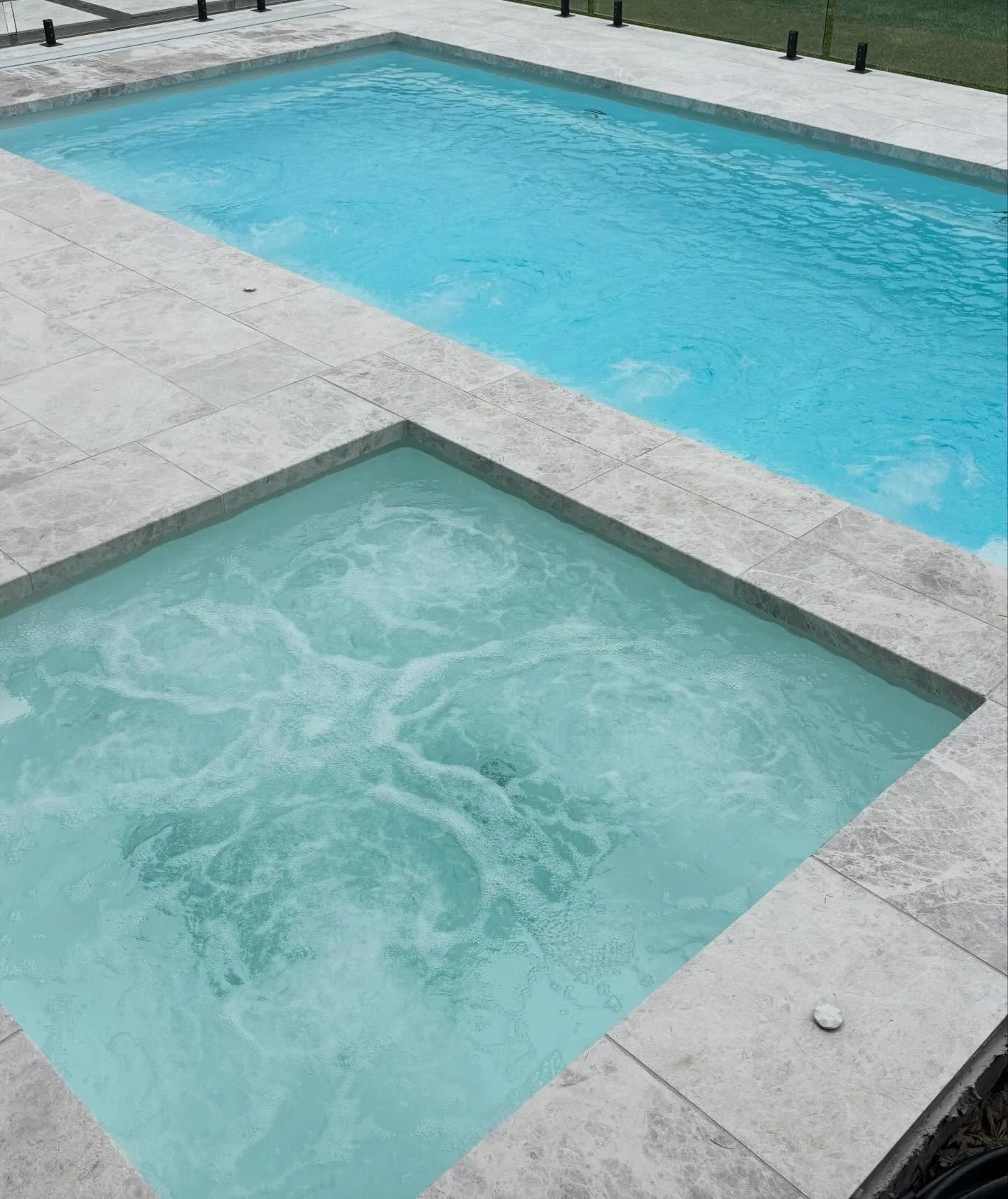 The Escape 6.10m & The Haven Spa 2.05m in Pearl - a Nexus Pools' plunge pool & spa
