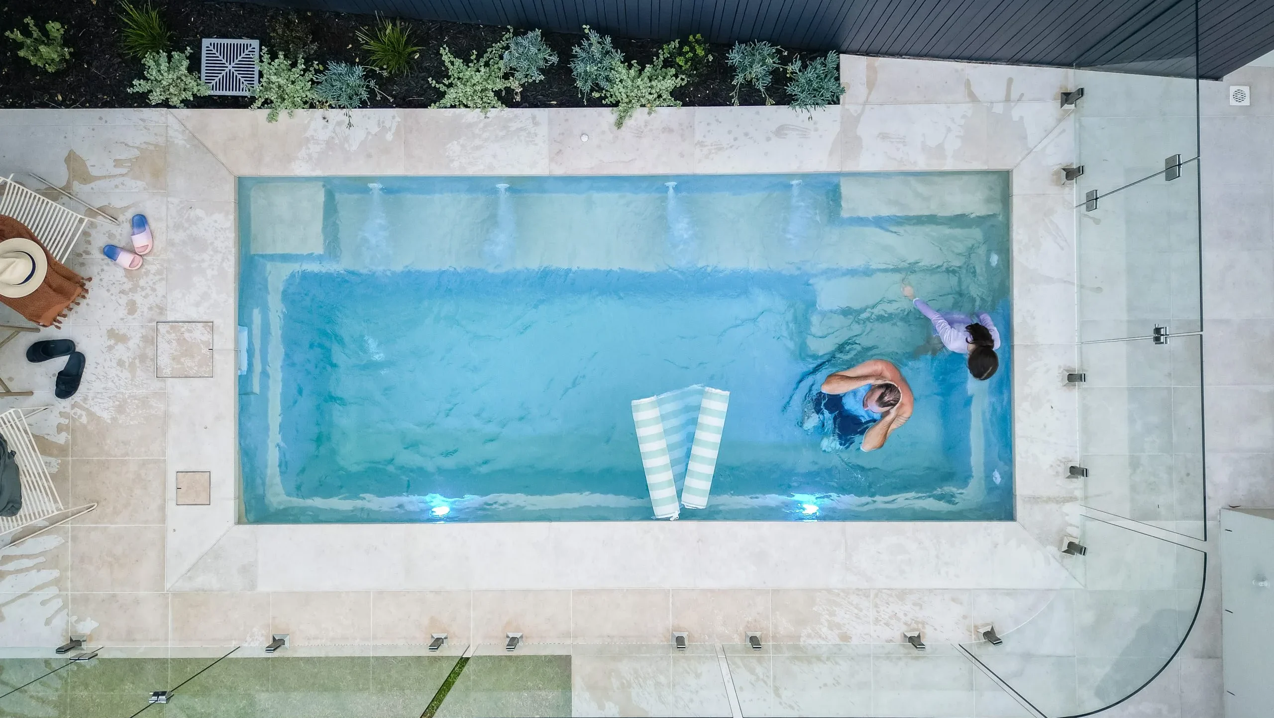 An aerial shot of a Sydney suburb showing the volume of swimming pools.
