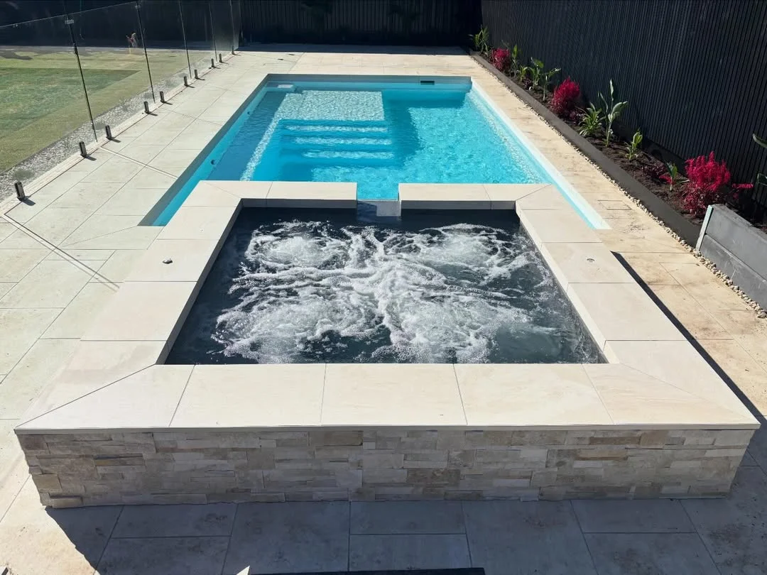 Nexus Pools The Unity 7.00m Pearl with The Haven Spa with Overflow Shadow NP Melbourne Bayside