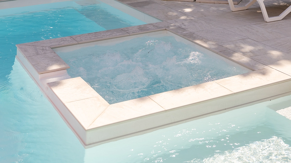 IMG NP AU The Muse Spa 7.62 Pearl 03 Shot of the Spa of The Muse with Spa 7.60m in Pearl, installed in Sunshine Coast, QLD. Picture: Nexus Pools Sunshine Coast North.